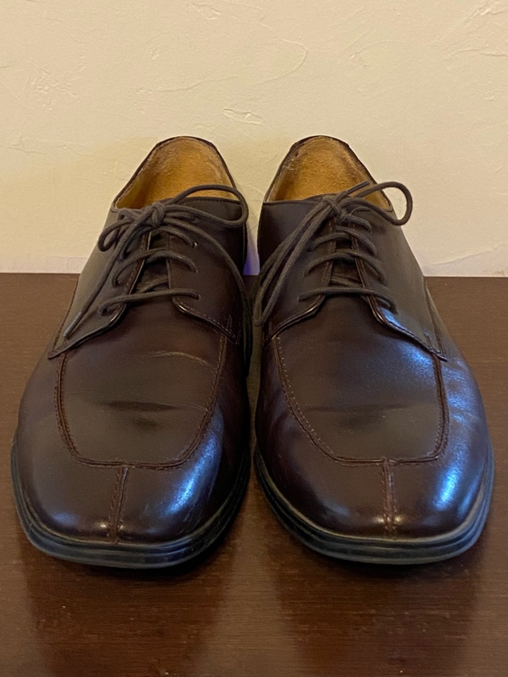 COLE HAAN Men's Classic Brown Leather Lace-Up Dress Shoes Size 10.5M